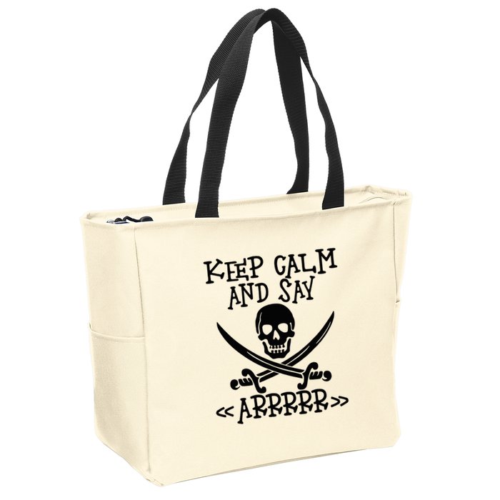 Keep Calm And Say Arrrr Talk Like A Pirate Day Zip Tote Bag