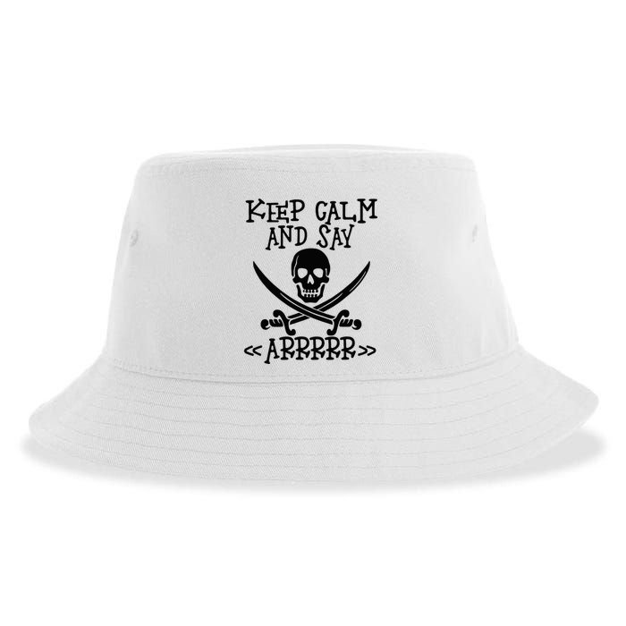 Keep Calm And Say Arrrr Talk Like A Pirate Day Sustainable Bucket Hat