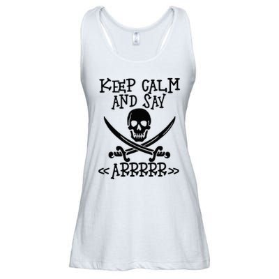 Keep Calm And Say Arrrr Talk Like A Pirate Day Ladies Essential Flowy Tank