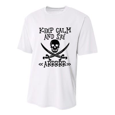 Keep Calm And Say Arrrr Talk Like A Pirate Day Youth Performance Sprint T-Shirt