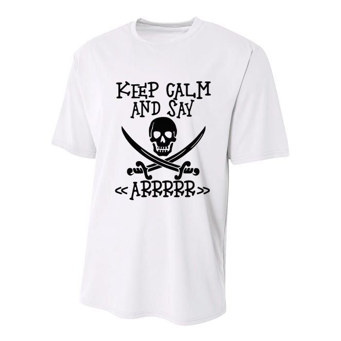Keep Calm And Say Arrrr Talk Like A Pirate Day Youth Performance Sprint T-Shirt