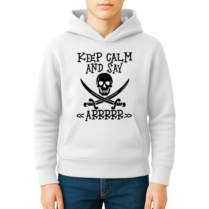 Keep Calm And Say Arrrr Talk Like A Pirate Day Kids Hoodie
