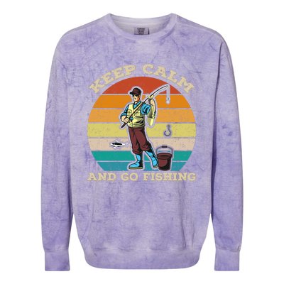 Keep Calm And Go Fishing Colorblast Crewneck Sweatshirt