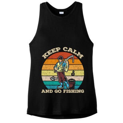 Keep Calm And Go Fishing Ladies PosiCharge Tri-Blend Wicking Tank