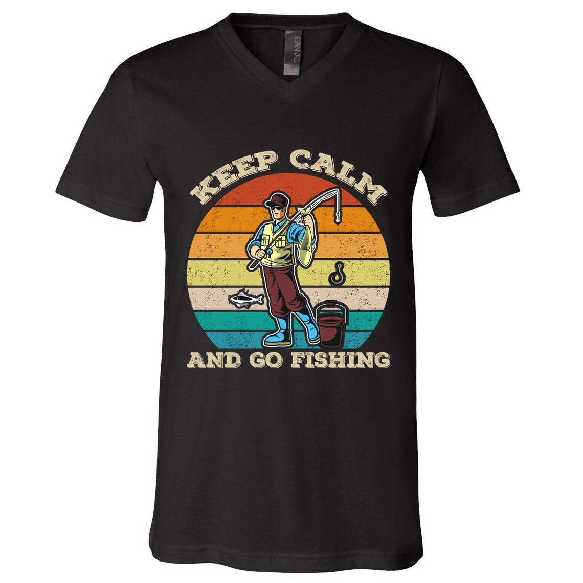 Keep Calm And Go Fishing V-Neck T-Shirt