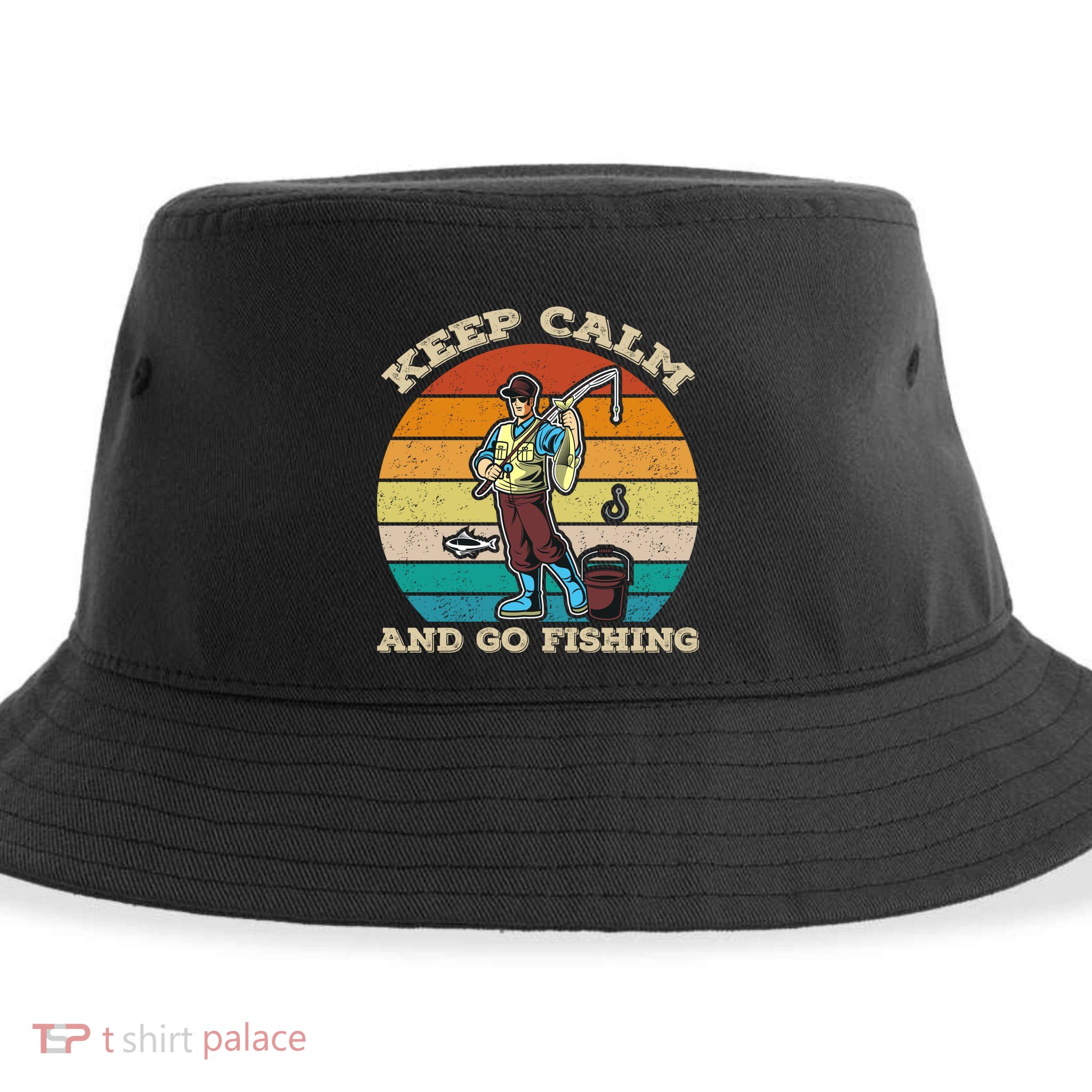 Keep Calm And Go Fishing Sustainable Bucket Hat