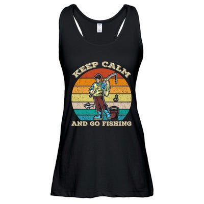 Keep Calm And Go Fishing Ladies Essential Flowy Tank