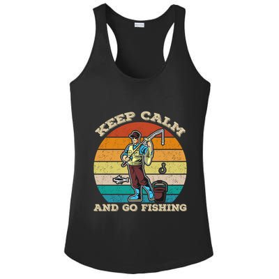 Keep Calm And Go Fishing Ladies PosiCharge Competitor Racerback Tank