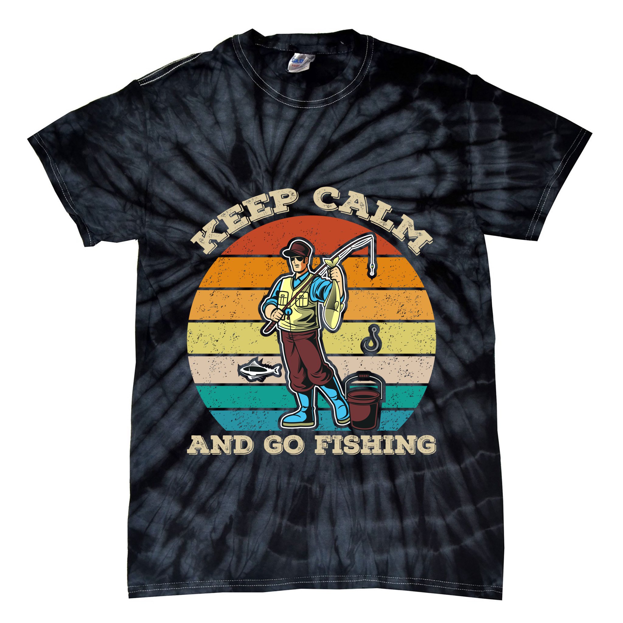 Keep Calm And Go Fishing Tie-Dye T-Shirt