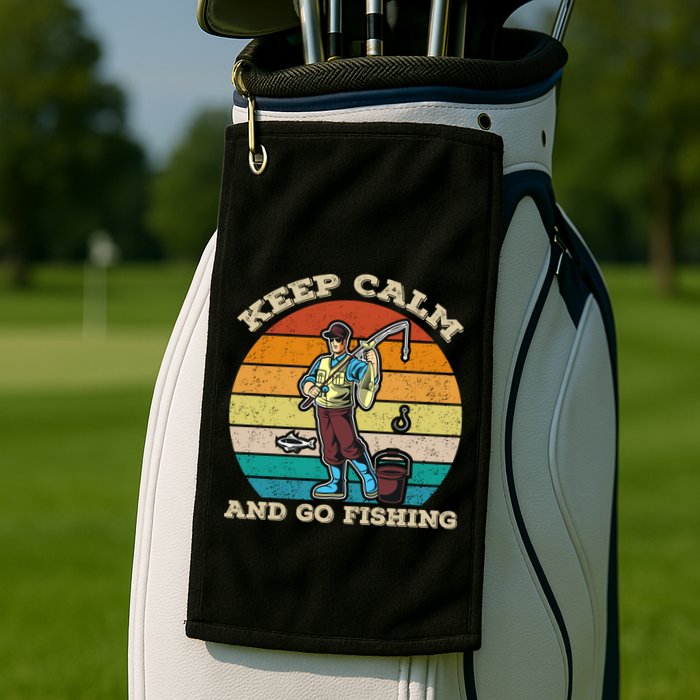 Keep Calm And Go Fishing Golf Towel