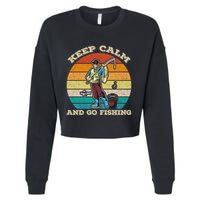 Keep Calm And Go Fishing Cropped Pullover Crew