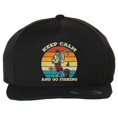 Keep Calm And Go Fishing Wool Snapback Cap
