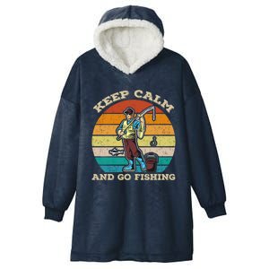 Keep Calm And Go Fishing Hooded Wearable Blanket