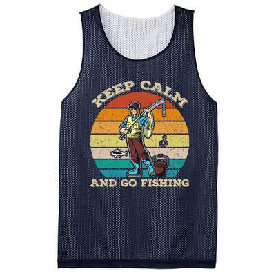 Keep Calm And Go Fishing Mesh Reversible Basketball Jersey Tank