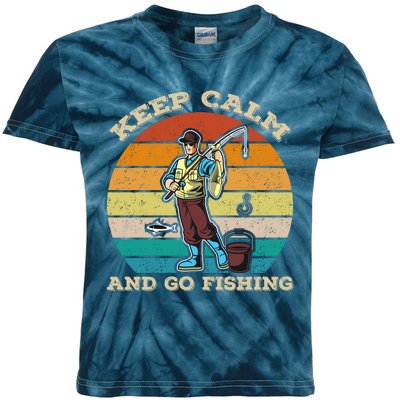 Keep Calm And Go Fishing Kids Tie-Dye T-Shirt