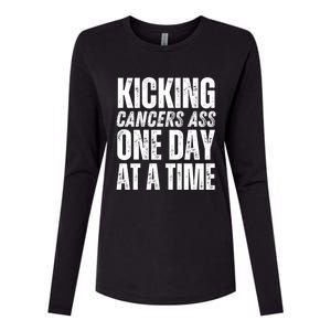 Kicking CancerS Ass One Day At A Time Anti Cancer Funny Gift Womens Cotton Relaxed Long Sleeve T-Shirt