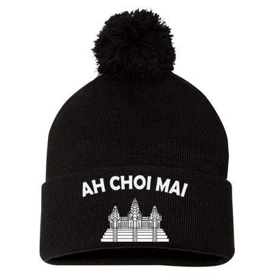 Khmer Cambodian Ah Choi Mai Kingdom Of Cambodia Heritage Pom Pom 12in Knit Beanie