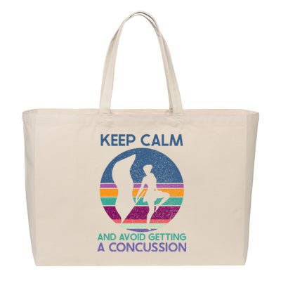 Keep Calm And Avoid Getting A Concussion Retro Color Guard Cotton Canvas Jumbo Tote