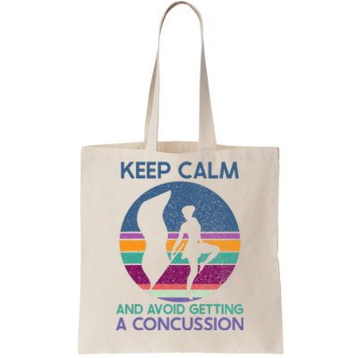 Keep Calm And Avoid Getting A Concussion Retro Color Guard Tote Bag