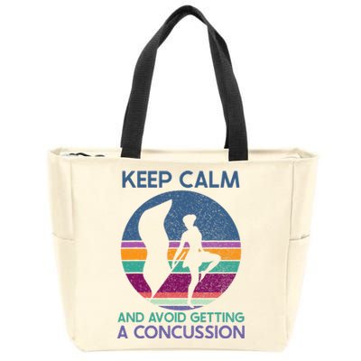 Keep Calm And Avoid Getting A Concussion Retro Color Guard Zip Tote Bag