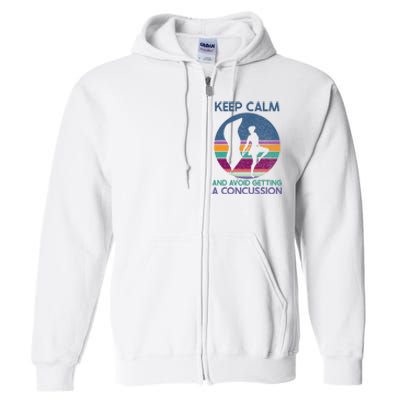 Keep Calm And Avoid Getting A Concussion Retro Color Guard Full Zip Hoodie