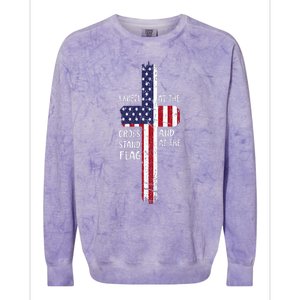 Kneel Cross At The Cross Memorial Day Never Forget Veteran Colorblast Crewneck Sweatshirt