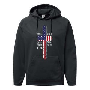 Kneel Cross At The Cross Memorial Day Never Forget Veteran Performance Fleece Hoodie