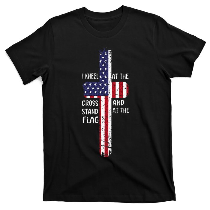 Kneel Cross At The Cross Memorial Day Never Forget Veteran T-Shirt