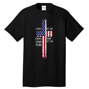 Kneel Cross At The Cross Memorial Day Never Forget Veteran Tall T-Shirt