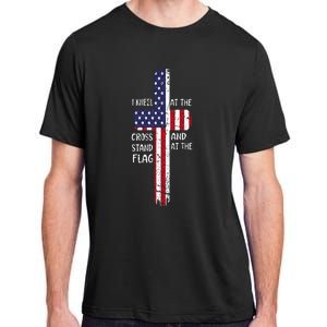 Kneel Cross At The Cross Memorial Day Never Forget Veteran Adult ChromaSoft Performance T-Shirt