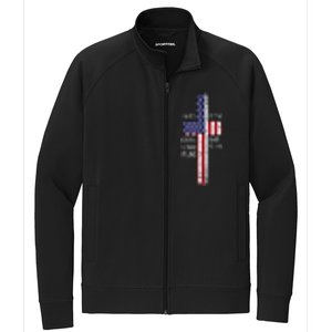 Kneel Cross At The Cross Memorial Day Never Forget Veteran Stretch Full-Zip Cadet Jacket