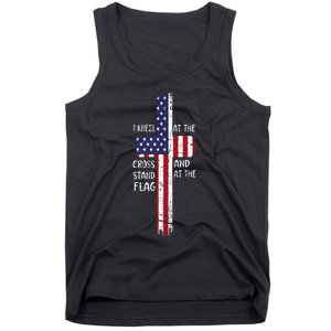 Kneel Cross At The Cross Memorial Day Never Forget Veteran Tank Top