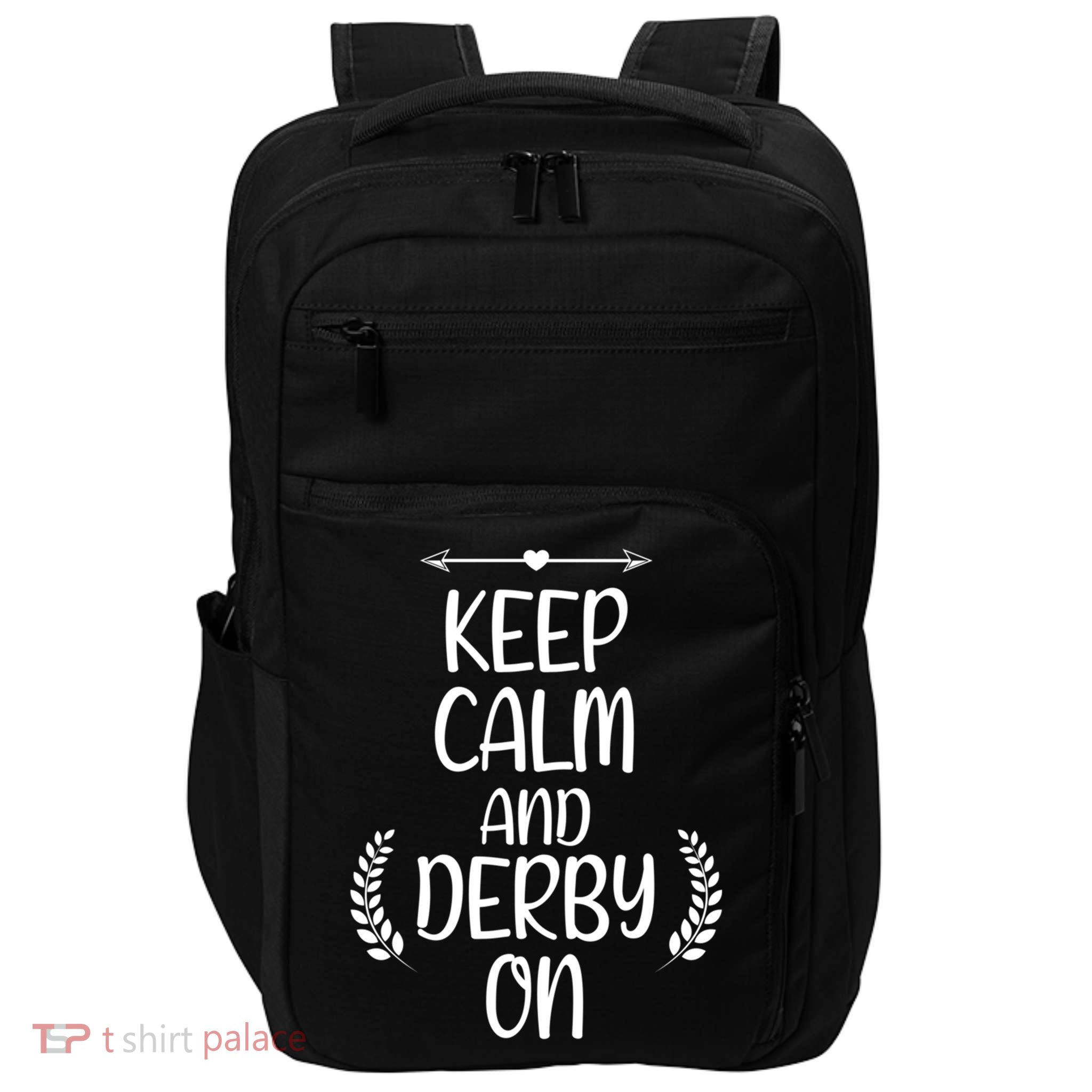 Keep Calm And Derby On Funny Cute Pride Horse Lovers Gift Impact Tech Backpack