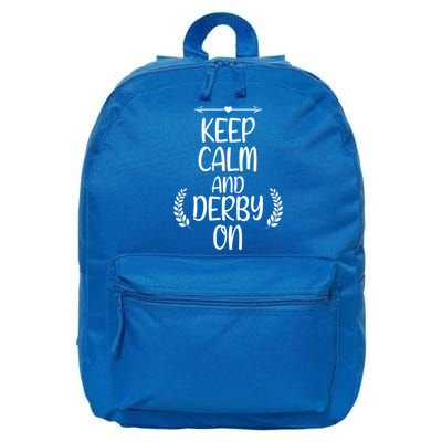 Keep Calm And Derby On Funny Cute Pride Horse Lovers Gift 16 in Basic Backpack