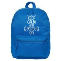 Keep Calm And Derby On Funny Cute Pride Horse Lovers Gift 16 in Basic Backpack