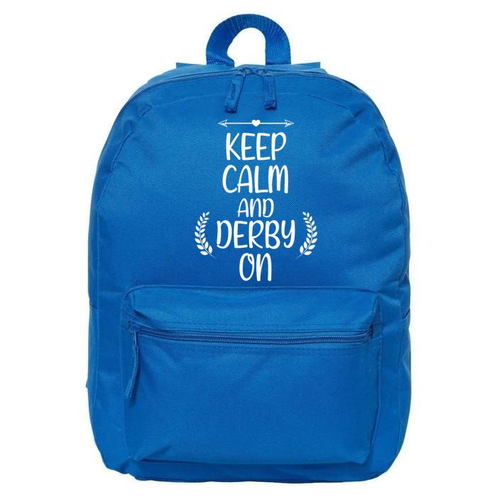 Keep Calm And Derby On Funny Cute Pride Horse Lovers Gift 16 in Basic Backpack