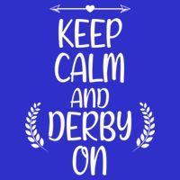 Keep Calm And Derby On Funny Cute Pride Horse Lovers Gift Stripe Pom Pom Beanie