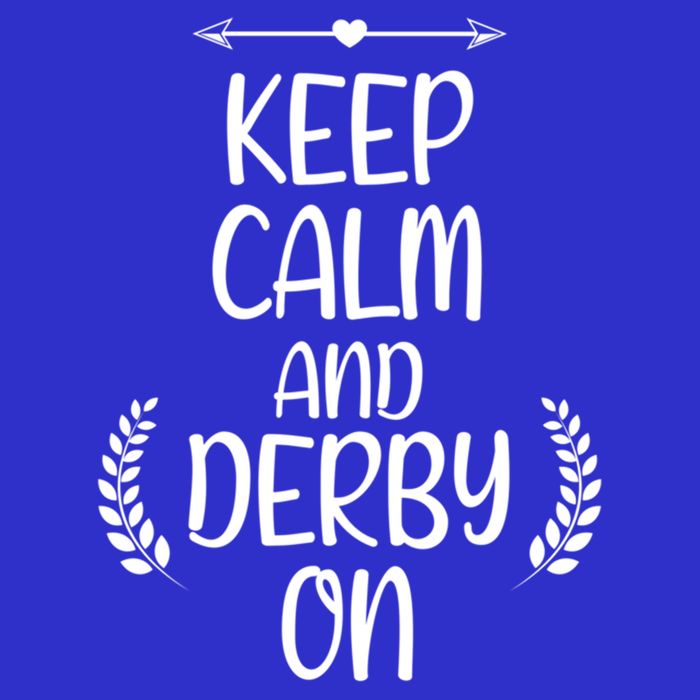 Keep Calm And Derby On Funny Cute Pride Horse Lovers Gift Stripe Pom Pom Beanie