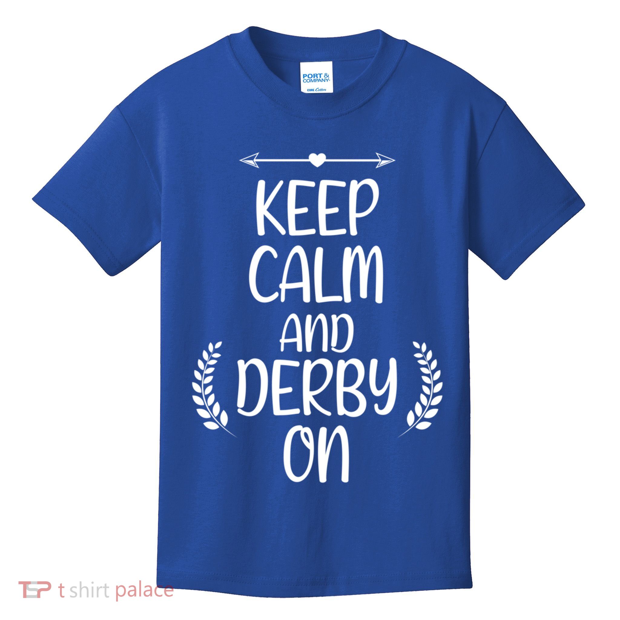 Keep Calm And Derby On Funny Cute Pride Horse Lovers Gift Kids T-Shirt