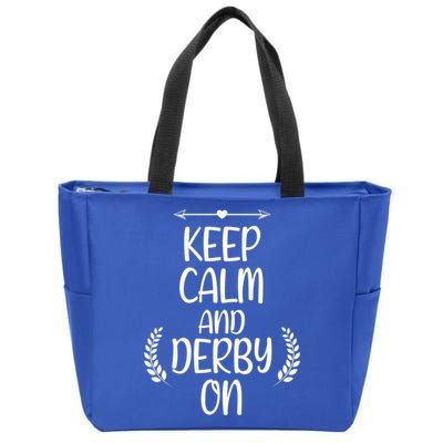 Keep Calm And Derby On Funny Cute Pride Horse Lovers Gift Zip Tote Bag