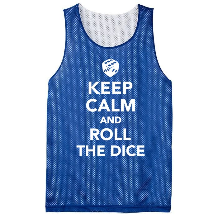 Keep Calm And Roll The Dice Meaningful Gift Mesh Reversible Basketball Jersey Tank