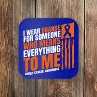 Kidney Cancer Awareness Month Messy Bun Mother Orange Ribbon Gift Coaster