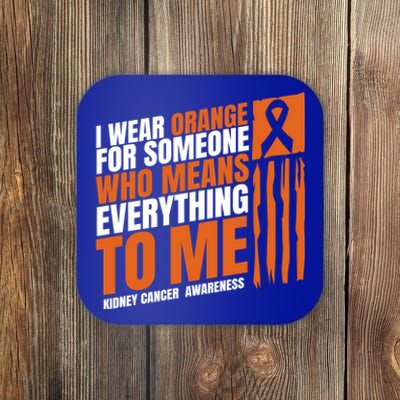 Kidney Cancer Awareness Month Messy Bun Mother Orange Ribbon Gift Coaster