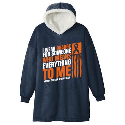 Kidney Cancer Awareness Month Messy Bun Mother Orange Ribbon Gift Hooded Wearable Blanket