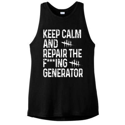 Keep Calm And Repair The Generator Video Game Ladies PosiCharge Tri-Blend Wicking Tank