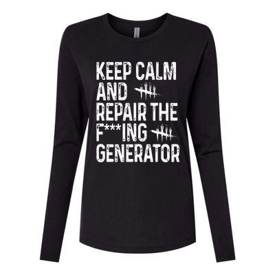 Keep Calm And Repair The Generator Video Game Womens Cotton Relaxed Long Sleeve T-Shirt