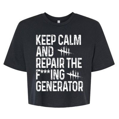 Keep Calm And Repair The Generator Video Game Bella+Canvas Jersey Crop Tee