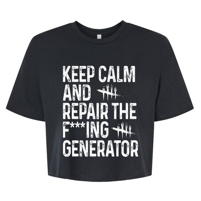 Keep Calm And Repair The Generator Video Game Bella+Canvas Jersey Crop Tee