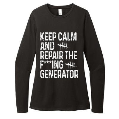 Keep Calm And Repair The Generator Video Game Womens CVC Long Sleeve Shirt