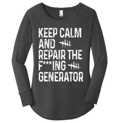 Keep Calm And Repair The Generator Video Game Women's Perfect Tri Tunic Long Sleeve Shirt